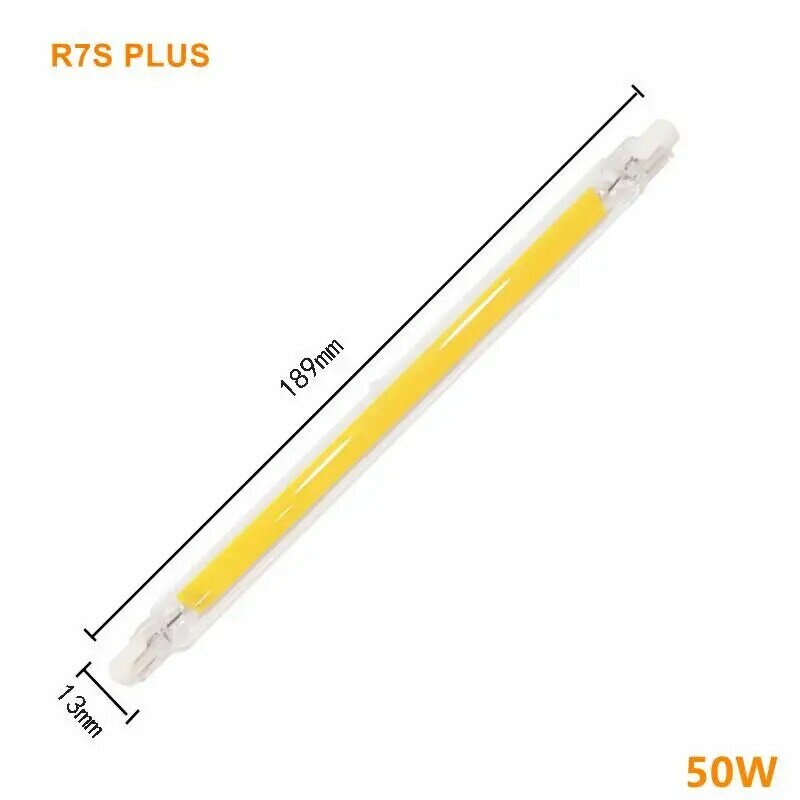 R7S-Tube de verre LED COB haute puissance, ampoule LED, AC 220V, remplacement de la lampe halogène domestique, 78mm, 118mm, 189mm, 15W, 20W, 25W, 30W, 40W, 50W, nouveau