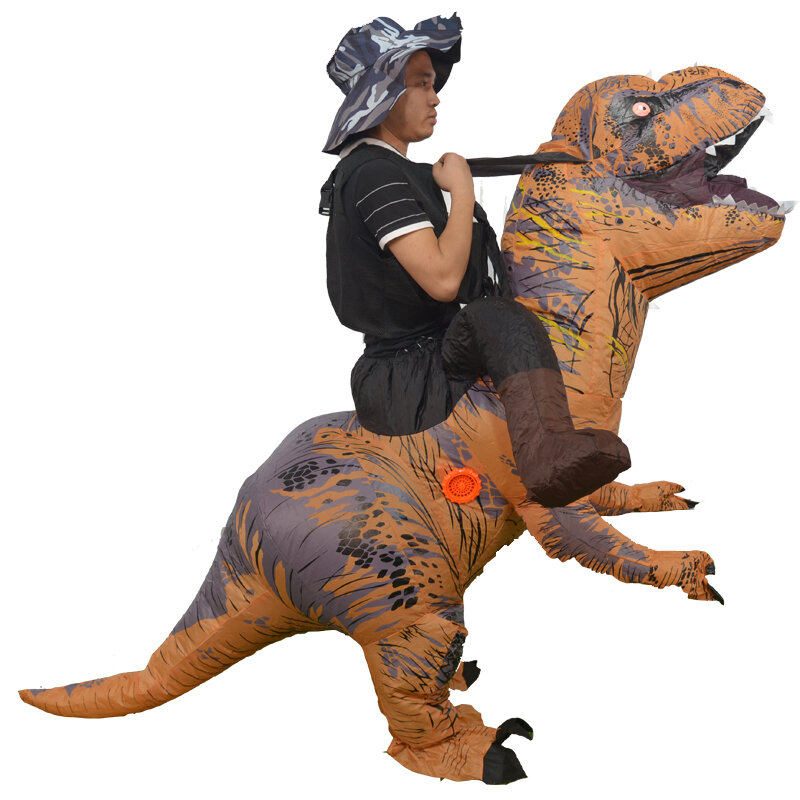 Надувной костюм для езды на Хэллоуин с динозавром T-Rex, костюм для взрослых, наряд для вечеринки с драконом, надувной косплей с тематикой животных
