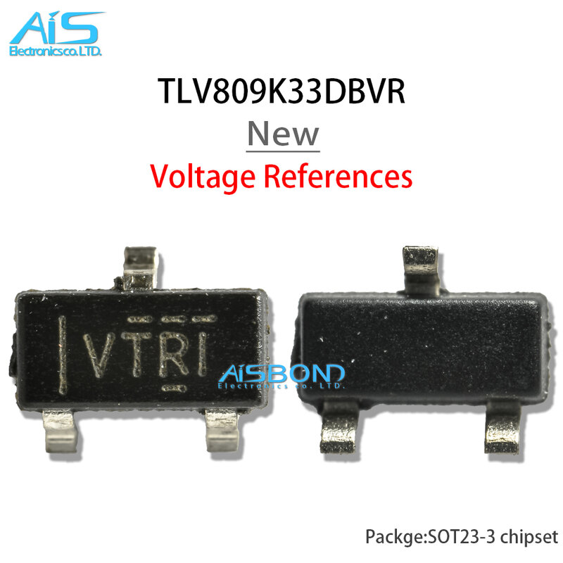Sot23-3 TLV809K33DBVR, 3 pines, 3,3 V, controlador de voltaje, reinicio IC con reinicio activa y baja de empuje, marcado, vtri-vtr1, 10 Uds.