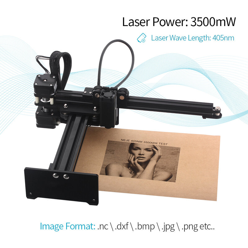 Kkmoon máquina de gravação a laser, gravador profissional cnc 20000mw, desktop, mini impressora diy, kit de impressora de madeira com óculos protetores