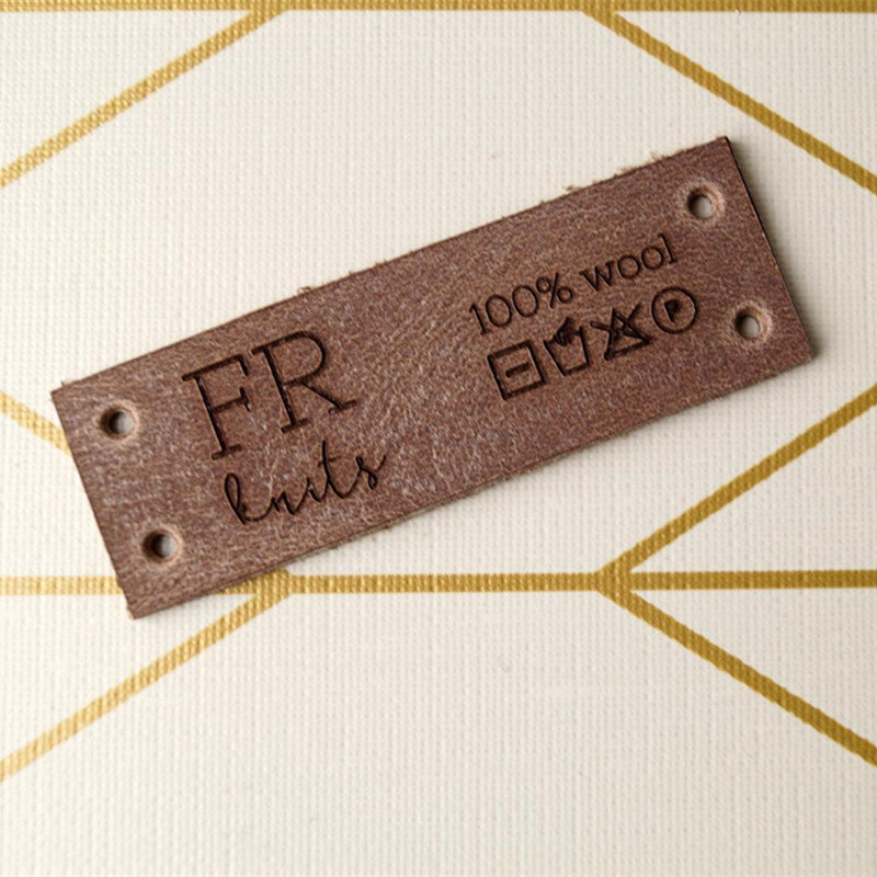 55pcs Personalised Leather Sewing tags Handmade items, Handcraft Clothing labels with Branding logo Knitting Garment DIY label