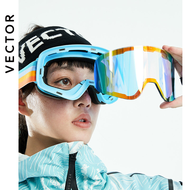 VECTOR Trượt Tuyết Kính Gạt Mưa Chống Sương Mù Và Chống Tia Cực Tím Mặt Nạ Nam Nữ Trượt Tuyết Kính Mắt UV400 Tuyết Kính Bảo Vệ đôi