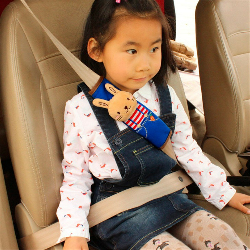 Almofadas de ombro do assento do carro do bebê dos desenhos animados da criança almofadas de ombro super macio veludo assento de segurança do bebê com capa protetora