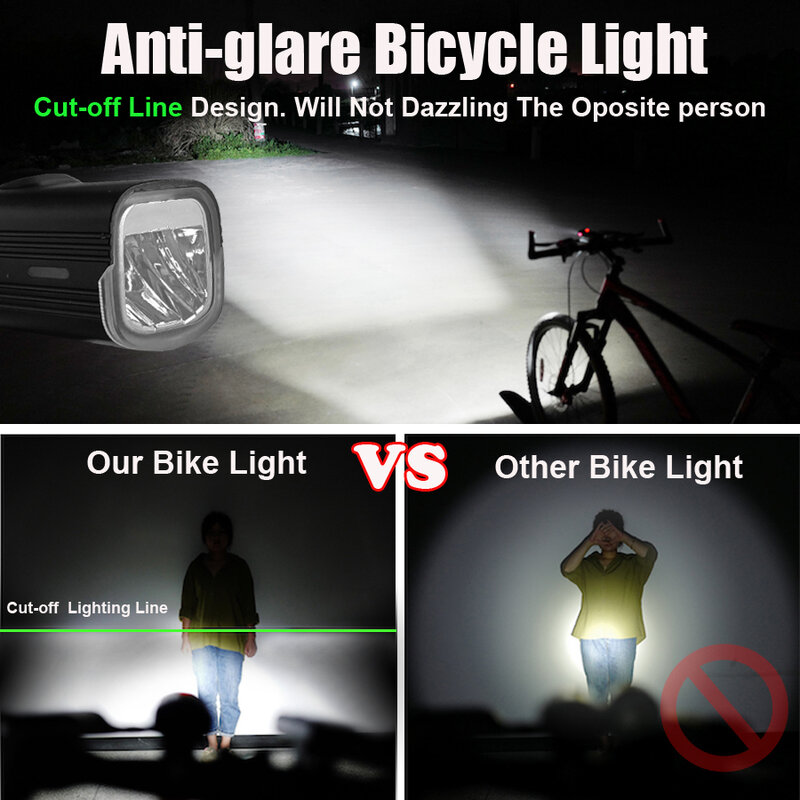 NEWBOLER Luce per bicicletta anteriore 1000 lumen Luce per bici 4800 mAh Torcia elettrica impermeabile Ricarica USB Accessori per lampade da ciclismo su strada MTB