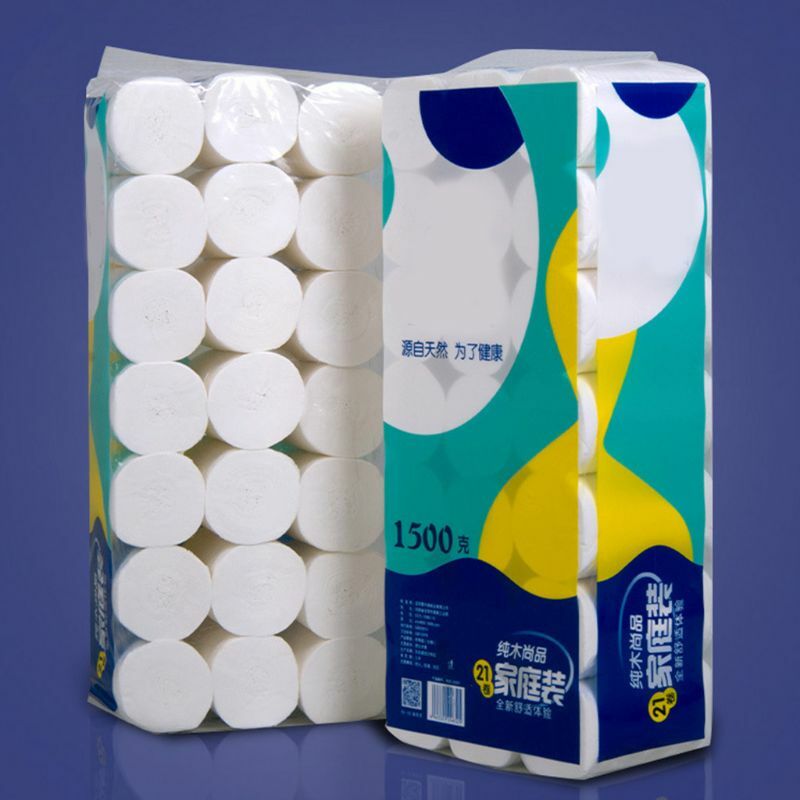 6 rollos de papel higiénico de 3 capas grueso para el hogar sin fragancia, tejido de baño, pulpa de madera Natural, toallas de mano, reemplazo hueco