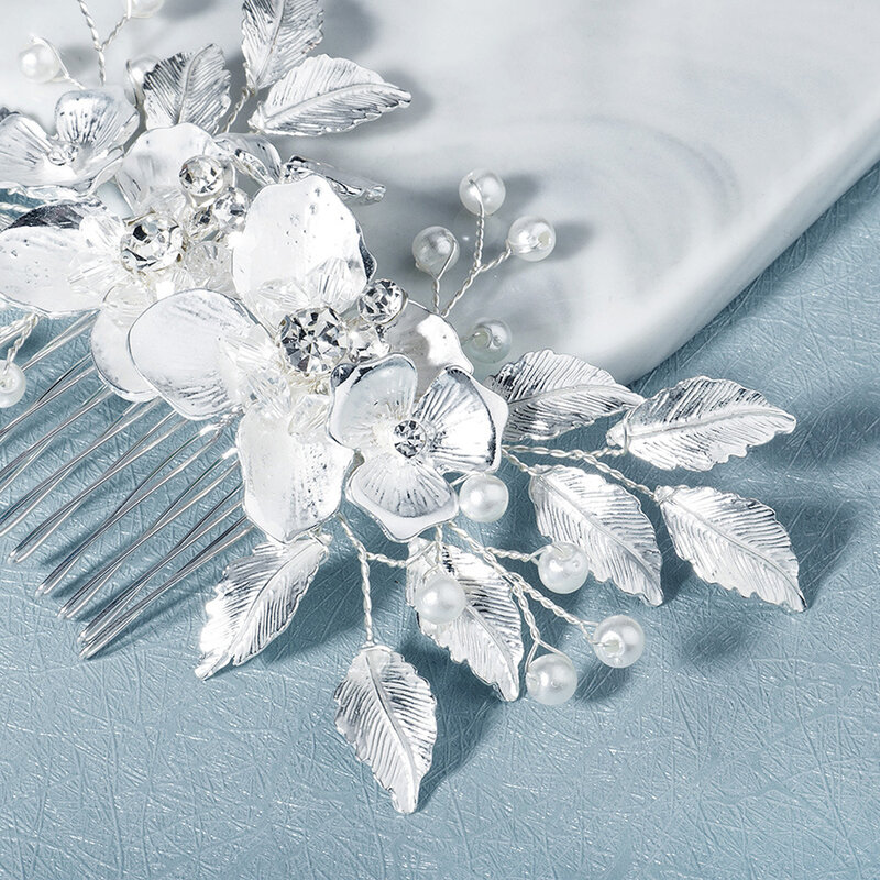 Molans – peignes de mariage en cristal, perle de luxe, accessoires de cheveux pour femmes mariées, serre-tête fleur, bijoux d'ornements