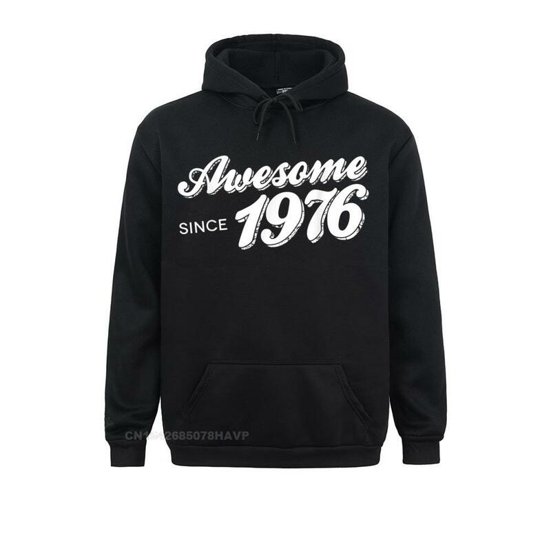 Awesome Since 1976 Shirt 40th Birthday Gift Sweatshirts For Men Long Sleeve Casual Hoodies Slim Fit Autumn Hoods Group