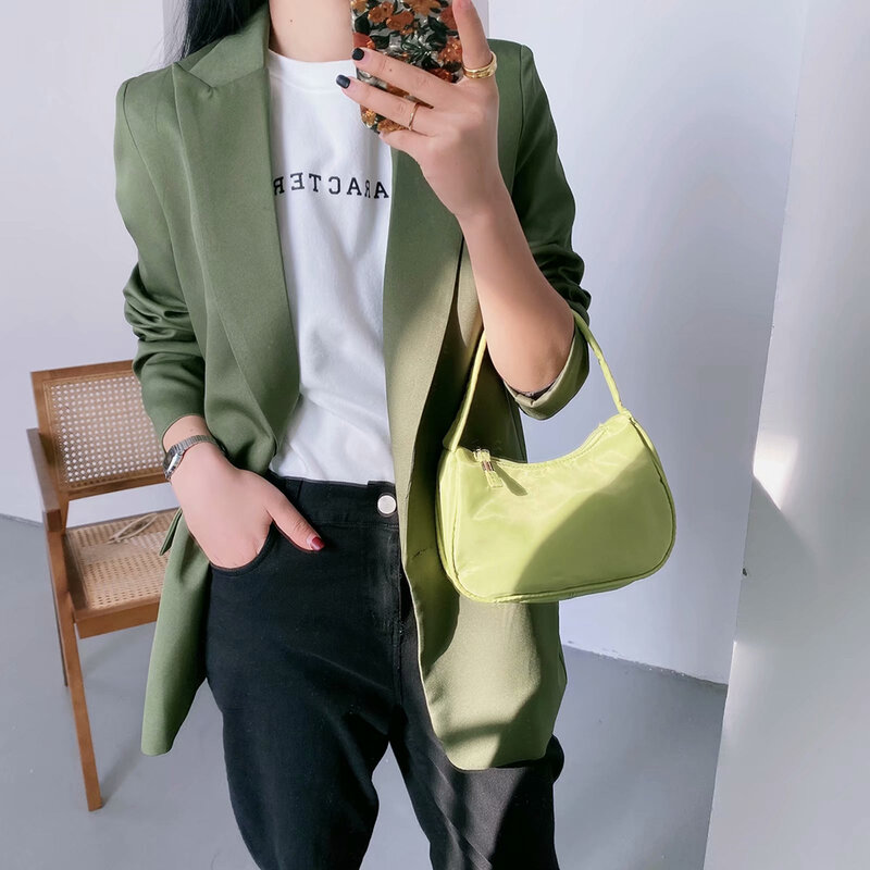 Женский блейзер на одной пуговице Cthink, однотонный зеленый Повседневный пиджак на весну 2020
