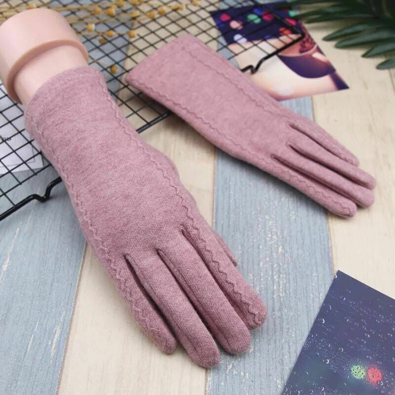 New Winter Women Keep Warm Touch Screen Plus Fleece Thicken Gloves Simple Style Solid Female Drive Cycling Windproof