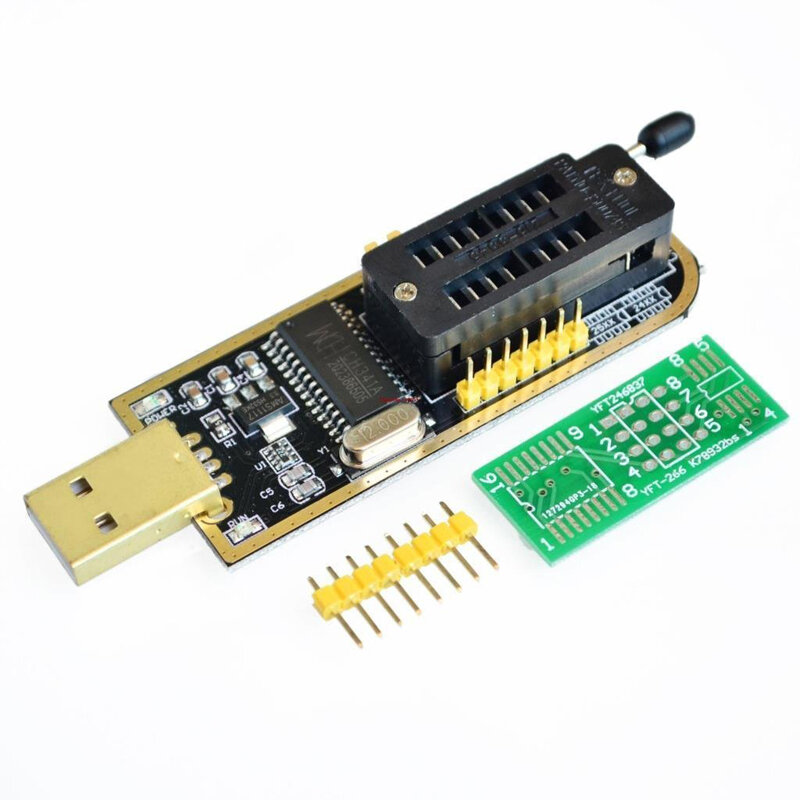 Adaptador programador CH341 + adaptador de soic+ clip SOP8 con cable + adaptador de 1,8 V CH341A EEPROM Flash BIOS PROGRAMADOR USB adaptador ZIF