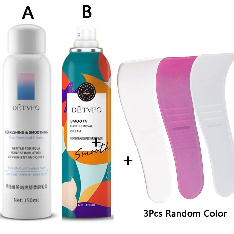 Detvfo-Spray de depilación rápida, crema de depilación suave y nutritiva para la piel, 150ML