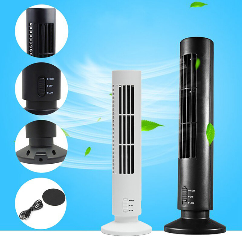 Portable USB Cooling Bladeless Fan Desktop Silent Air Conditioner Humidifier Purifier Multifunction Summer Tower Fan
