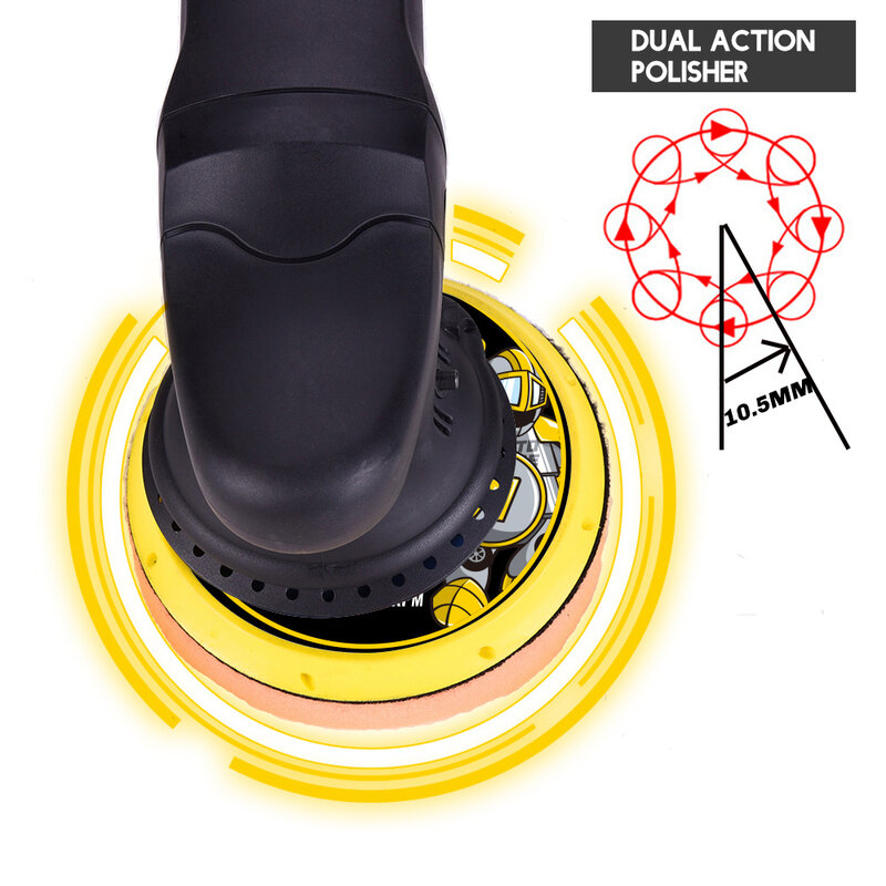 Maszyna polerska do lakieru samochodowego Orbit Dual Action, 700 W, 6 cali, 21 mm, automatyczna polerka, zmienna prędkość, szlifierka, do woskowania