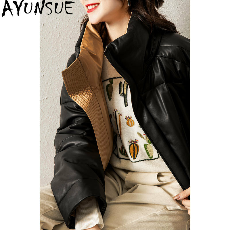 AYUNSUE Женская куртка из натуральной кожи, пальто из овечьей кожи, женские куртки 90% на белом утином пуху, женские парки с капюшоном 2020, Женское пальто 92