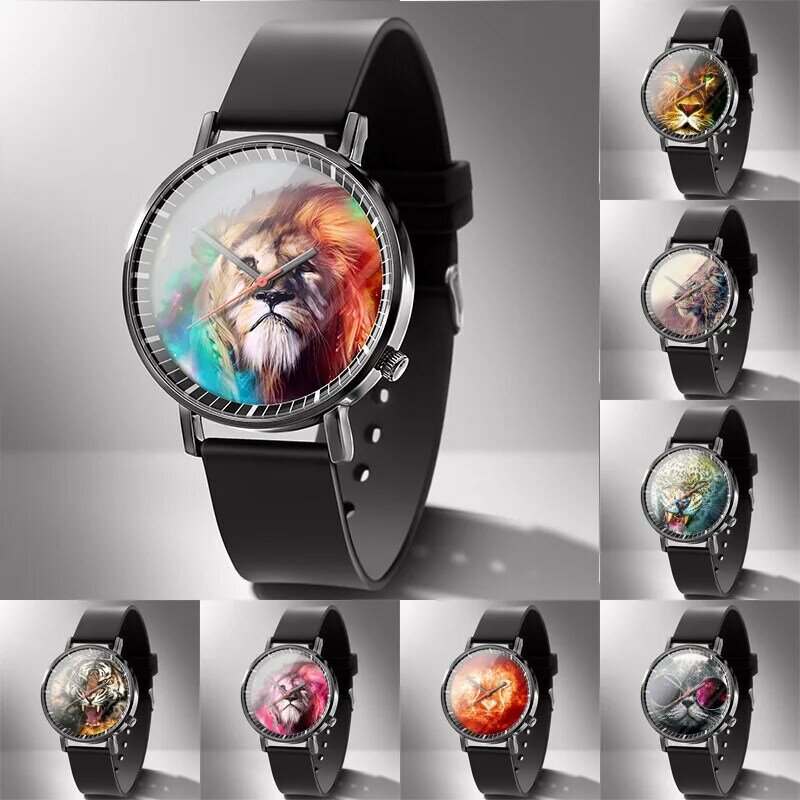 Reloj de León estampado Diy álbum de regalo reloj de personalización foto hecha LOGO nombre personalizado hombres relojes Drop Shipping 1 pieza 337 personalizado