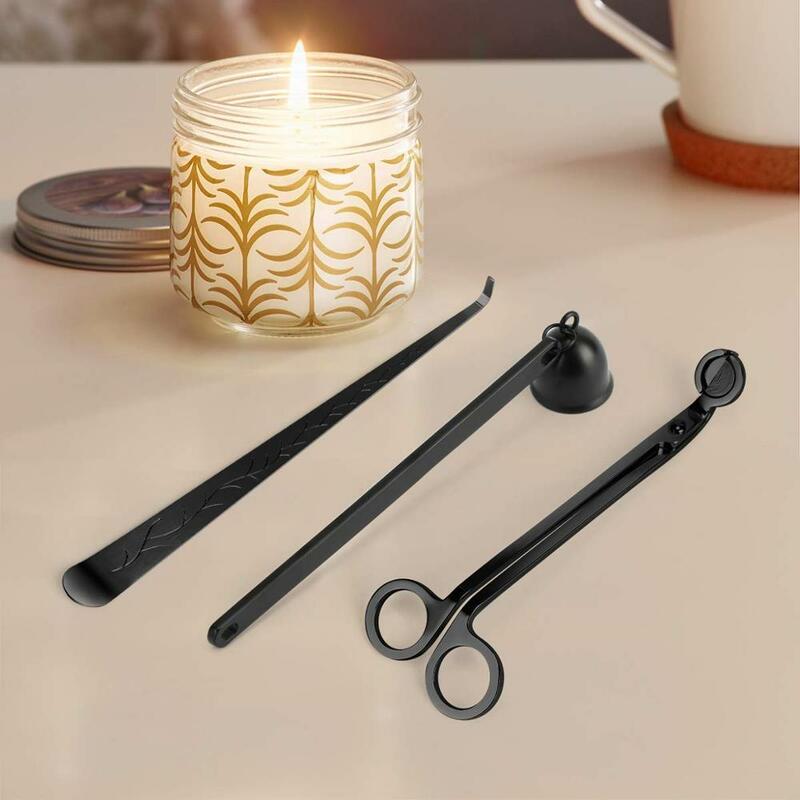 Candle Accessory Set, Stainless steel metal Candle wick cut out Candle cover wick Pick hook Aromatherapy candle Cut Set