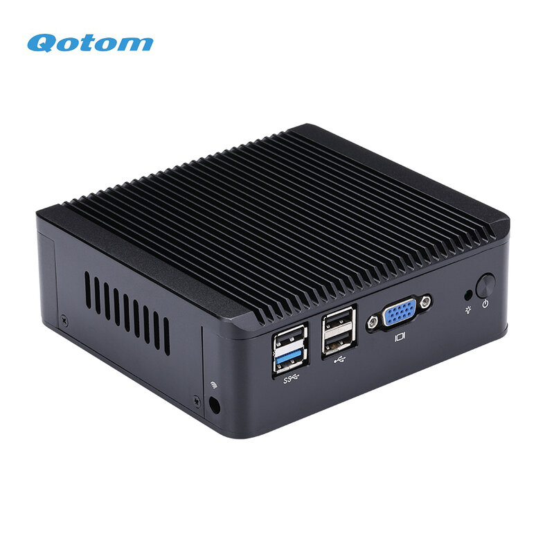 Qotom 4 LAN Mini PC with Processor N2920 Quad Core 1.86 GHz CPU TDP 7.5W Home Office Router Firewall