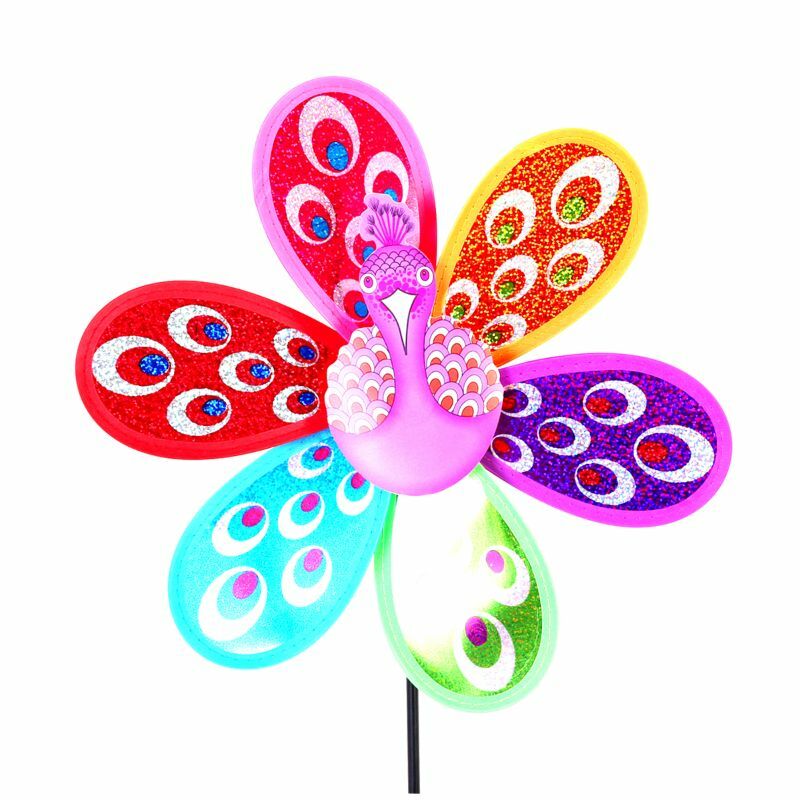 Kleurrijke 3D Mooie Handgemaakte Wind Spinner Windmolen Speelgoed Voor Baby Pauw Decoratie Tuin Yard Outdoor Klassieke Speelgoed Kids