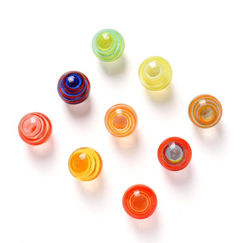 9PCS/Set 16MM Glass Ball Cream Console Game Pinball Small Marbles Pat Toys Parent- Child Beads Bouncing Ball