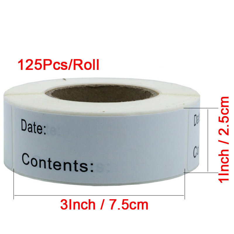 1 Roll Self-Adhesive Removable Freezer Refrigerator Food Storage Paper Sticker Labels White Date Stickers For Home Storage Tags