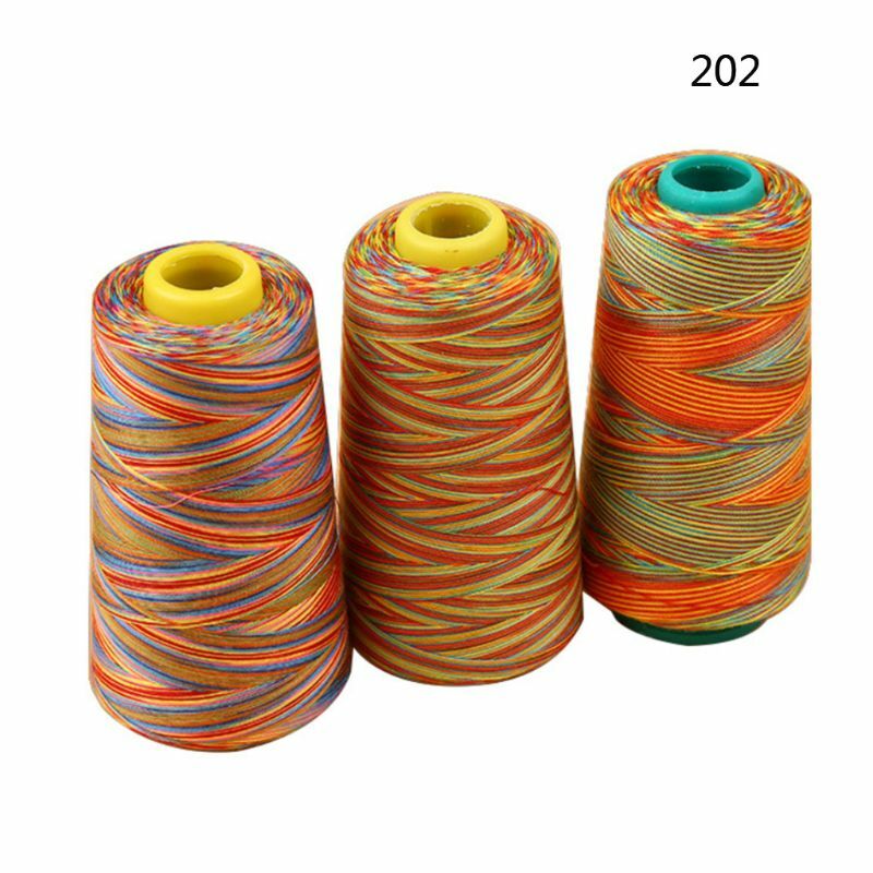 3000 Yards Graident Rainbow Polyester Embroidery Sewing Thread Stitching Yarn NEW