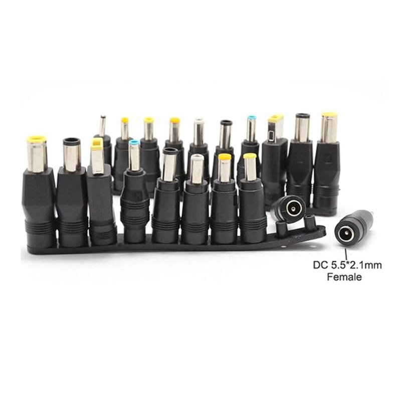 Universal 5,5 mmx 2,1mm DC weiblichen zu männlichen AC Power Stecker Versorgung Adapter Tipps Stecker Kits für Lenovo Thinkpad laptop Jack Sets