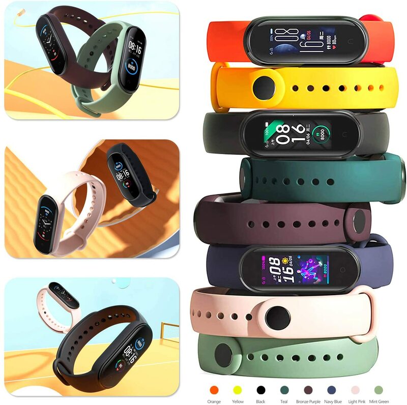 Bracelet for Mi band 7 6 Strap Sport Silicone Miband4 miband 5 Wrist correa Replacement Wristband for xiaomi Mi band 4 3 5 strap