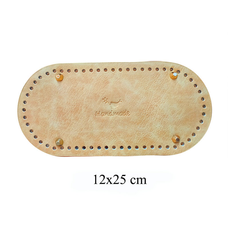 PU Leather Hand-Woven Bag Pad para Mulheres e Meninas, Knitting Crochet, Oval Bottom Handle, Straps Shaper Cushion, Cross Body Making