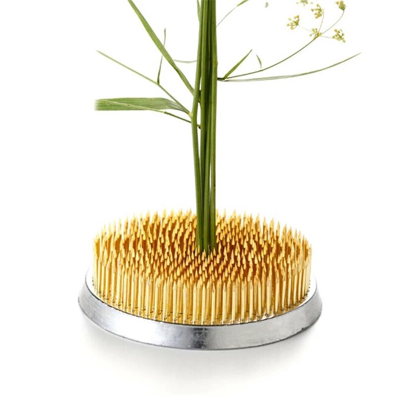 Ikebana-Rana de flores redonda con junta de goma, herramienta de arreglo fijo de arte, soporte de Base de goma, maceta de decoración Floral