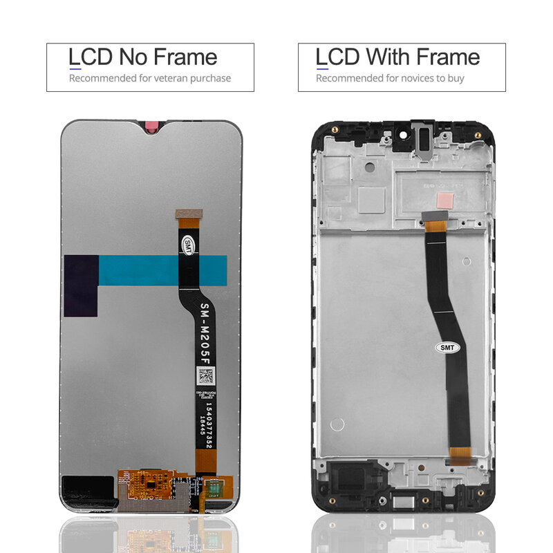 LCD Display Touch Screen Digitizer Assembly Substituição com Frame, 6,3 ", Fit para Samsung M20, 2019, SM-M205, M205F, M205G, DS