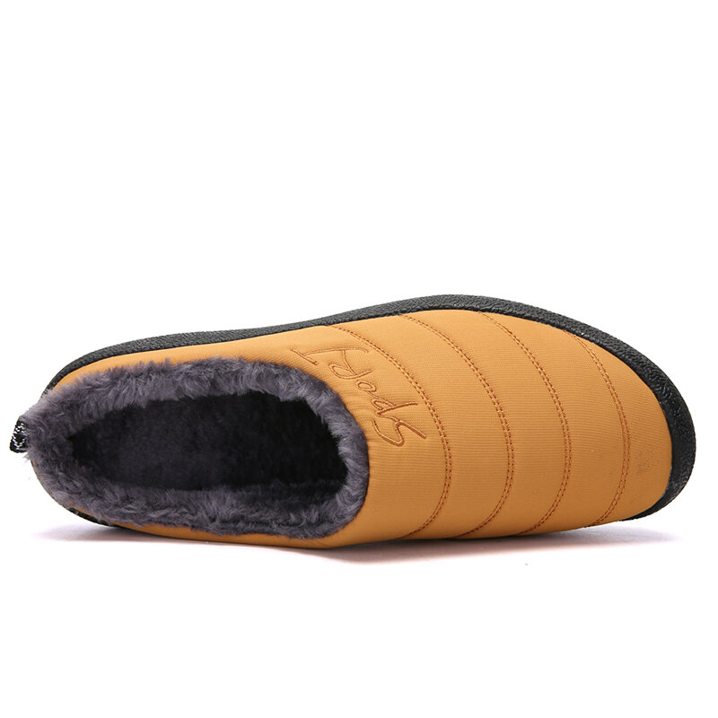 UncleJerry ฤดูหนาวใหม่รองเท้าแตะสำหรับผู้ชายและผู้หญิงรองเท้าในบ้านกันน้ำลื่นรองเท้าแตะใส่เดินในบ้านขนาดใหญ่