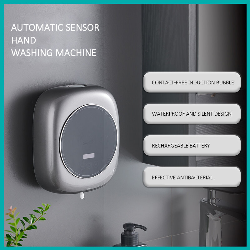 Dispensador de sabão parede dispensador de sabão líquido usb carregamento indução infravermelha inteligente cozinha sensor mão lavadora desinfetante