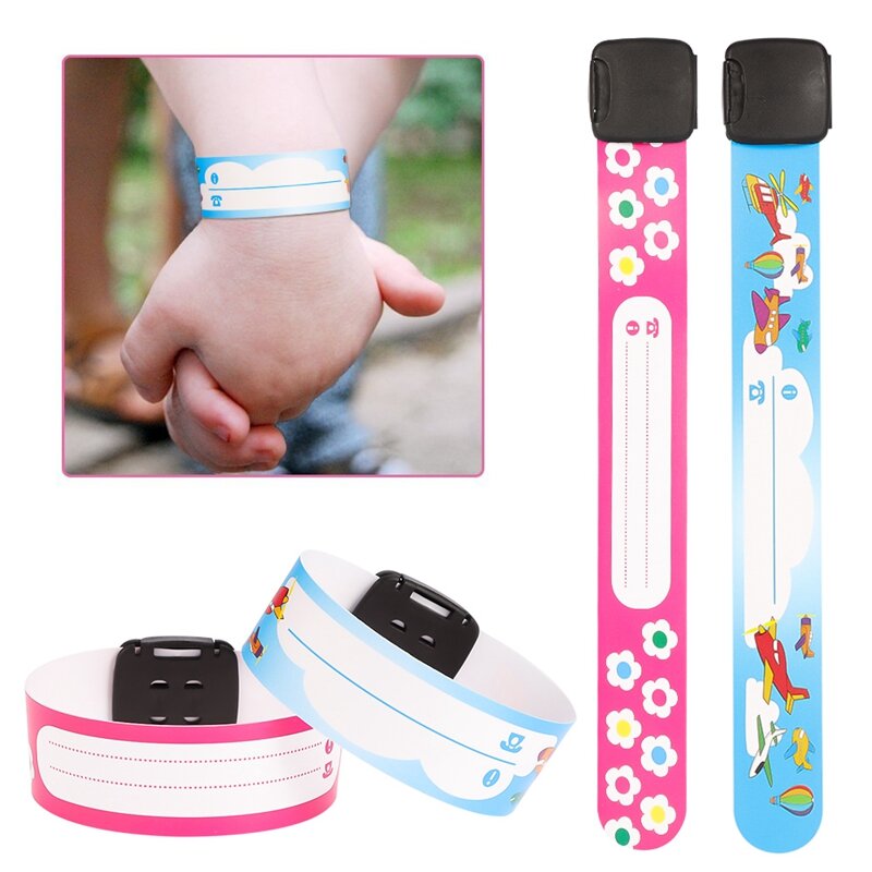 Bracelet de voyage en plein air pour enfants, bracelet anti-perte de sécurité pour enfants, réglable, étanche, 12 pièces par ensemble