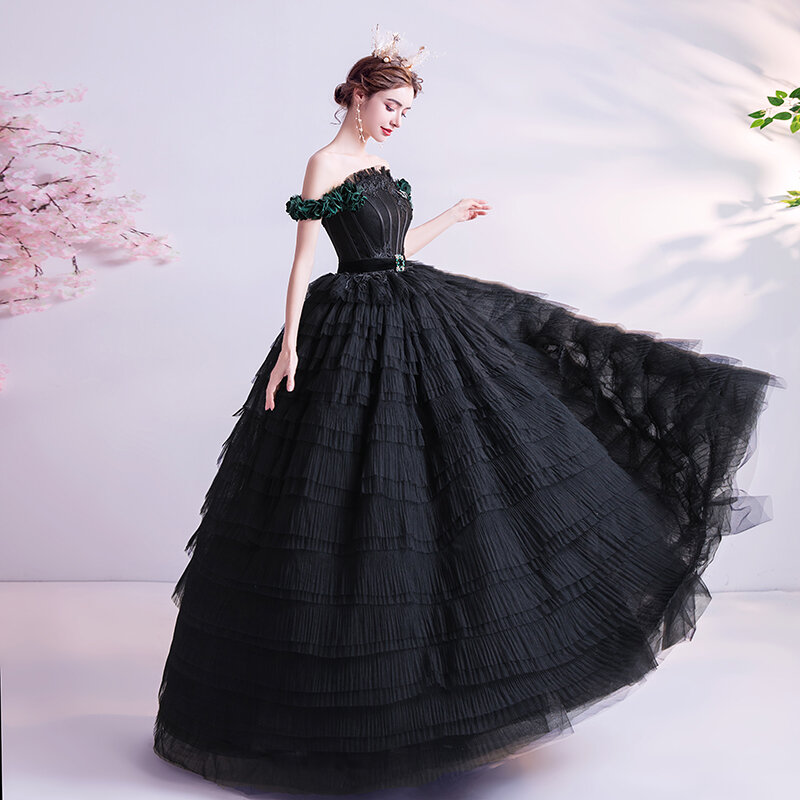 Evening Gowns Elegant Maternity Beading Sash black Lace Dress Party Formal Prom Dresses Robe De Soiree Abiti Da Cerimonia Robe
