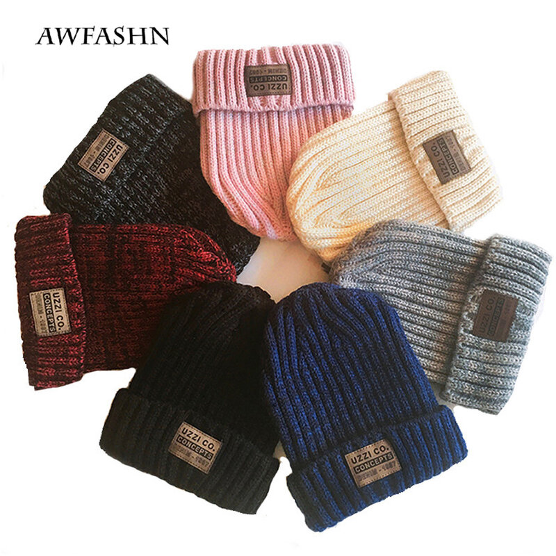 Fashion Winter Hats for Woman  Casual Beanies for Men Warm Knitted Autumn Hat Solid Color Hip-Hop Cap Unisex  Quality Cotton Hat