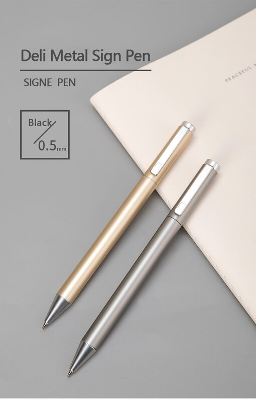 New Sign Pen Deli Metal Pen 9.5mm Signing Pen PREMEC Smooth Refill MiKuni Japan Ink Black Best Gift