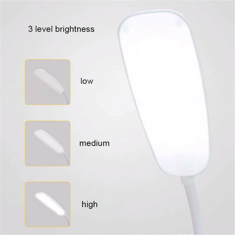 Lámpara LED de escritorio plegable y regulable, luz de mesa alimentada por USB, 6000K, atenuación táctil, portátil, DC5V