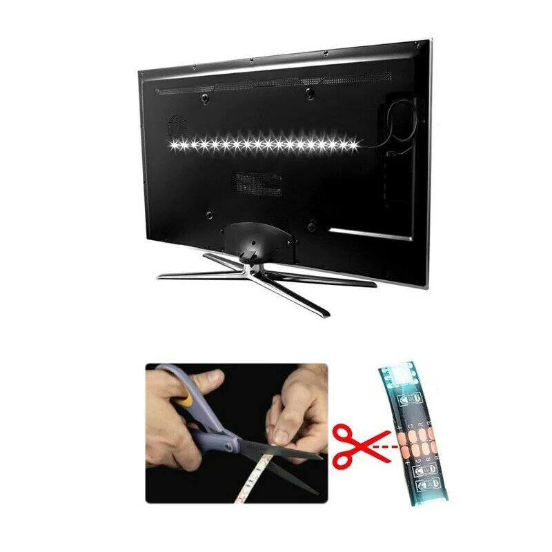Светодиодная лента для подсветки телевизора, 5 В, RGB 5050, 0,5-5 м