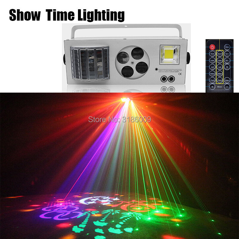 Conçu pour l'europe/russie télécommande Gobo Laser LED stroboscopique 4 en 1 Dj lumière bon usage pour le divertissement de fête à domicile KTV Club