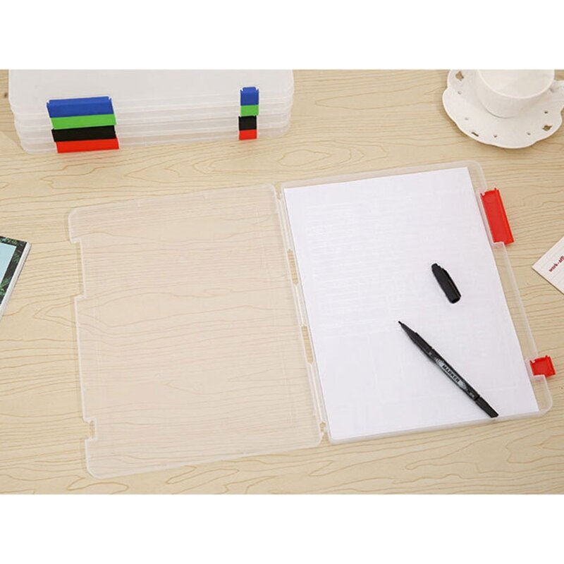 Caja de archivos A4/A5 transparente para escritorio, organizador de papel para documentos, almacenamiento de oficina, accesorios escolares para niños y adultos, seis colores