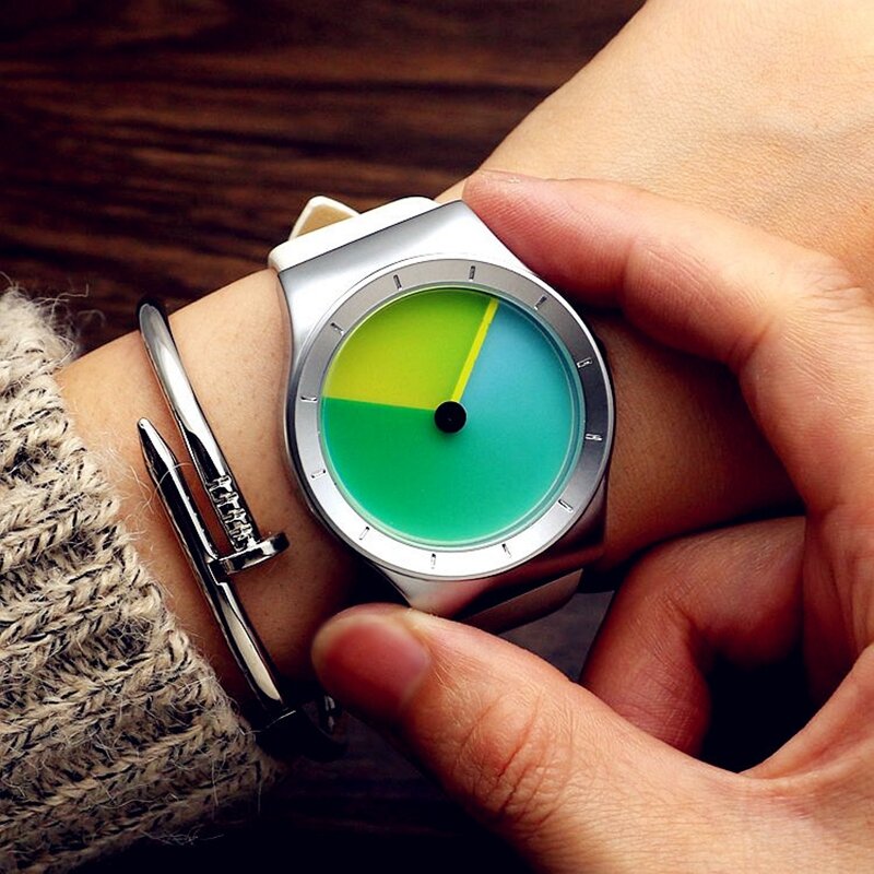 2021 de couro genuíno à prova dfuture água futuro novo conceito cor relógio maré homens moda feminina mesa cinto selvagem relógio quartzo presente
