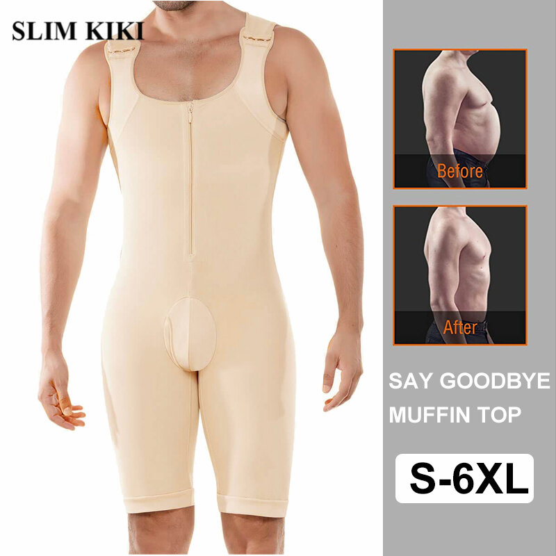 Męskie Body modelujące modelowanie całego ciała kompresja wyszczuplający garnitur oddychający Butt Lifter ukryj człowiek cycki bielizna wyszczuplająca