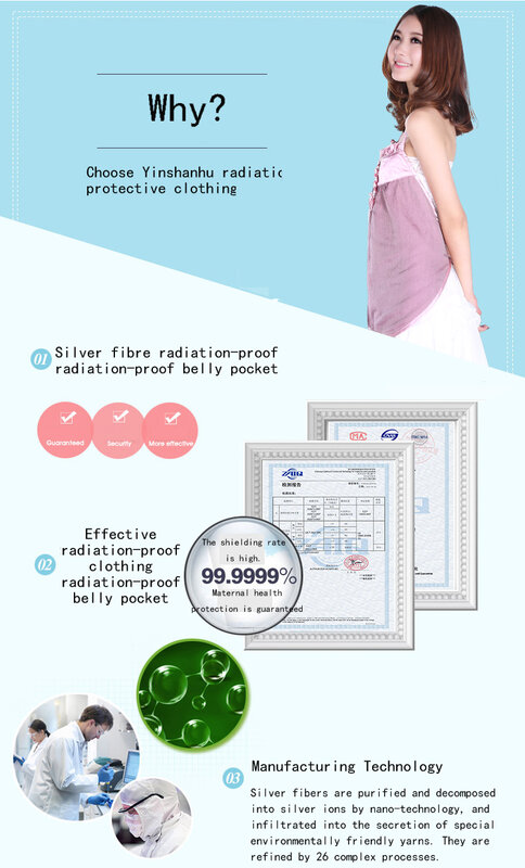 INSAHO-ropa de protección contra radiación de fibra plateada auténtica, cubierta de pecho de estilo chino, ropa de maternidad, se puede usar en el interior. SHE001