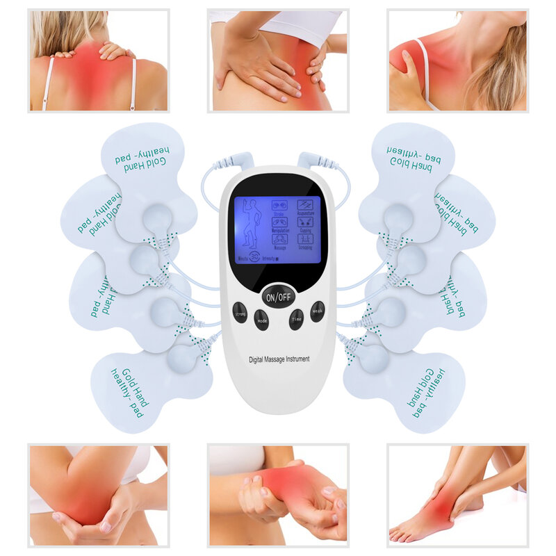 6 modos dezenas corpo massageador digital acupuntura ems dispositivo de terapia pulso elétrico estimulador muscular alívio da dor