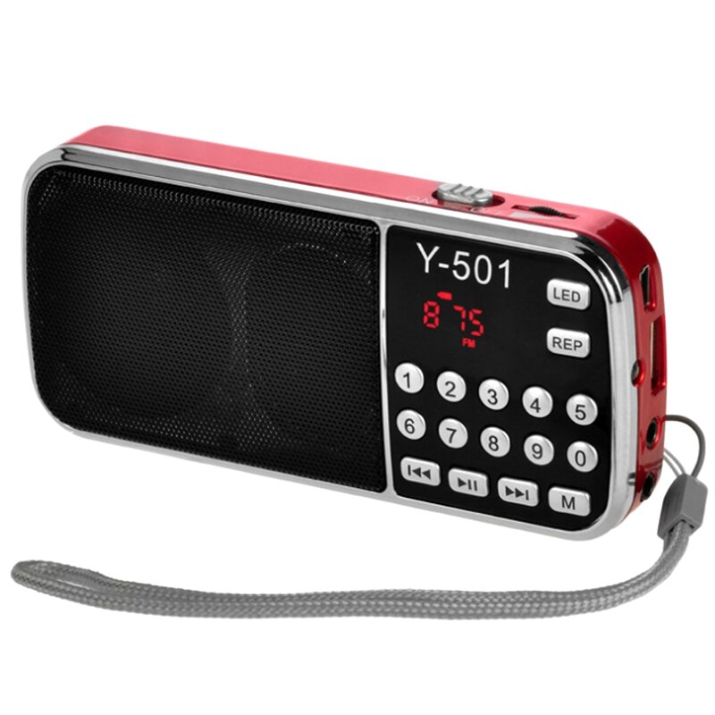 AMS-Y-501 Digital de Audio portátil LCD Digital altavoz de Radio FM USB Mp3 reproductor de música