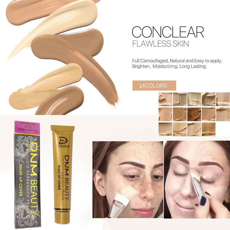 Concealer Liquid Foundation Cream Cover Tattoo Acne Scars Concealer Moisturizing Full Camouflaged Natural Brighten Makeup Tools