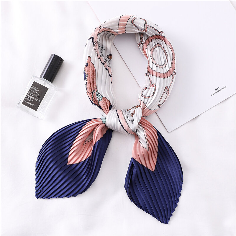 Kobiety kwadratowe jedwabne włosy szyi szaliki dla pań marszczone szalik biuro pani szaliki krawat nadruk zwierzęta nakrycia głowy