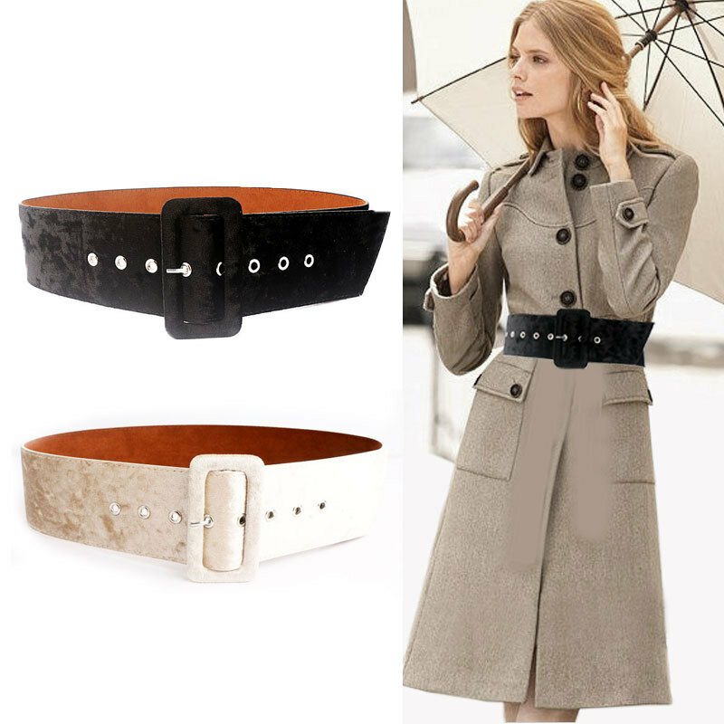 Cinturón ancho de decoración para mujer, cubierta de cintura de 100CM x 7CM, estilo cisne de otoño e invierno, abrigo versátil Simple, decoración, sellado de cintura