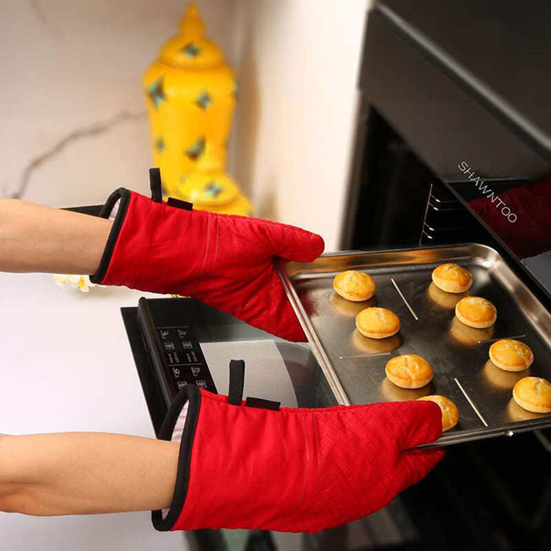 2022 nowy rękawice kuchenne i uchwyty garnków, piekarnik kuchenny rękawiczki wysokiej temperatury odporne na 500 stopni bardzo długi rękawice kuchenne i Potholder