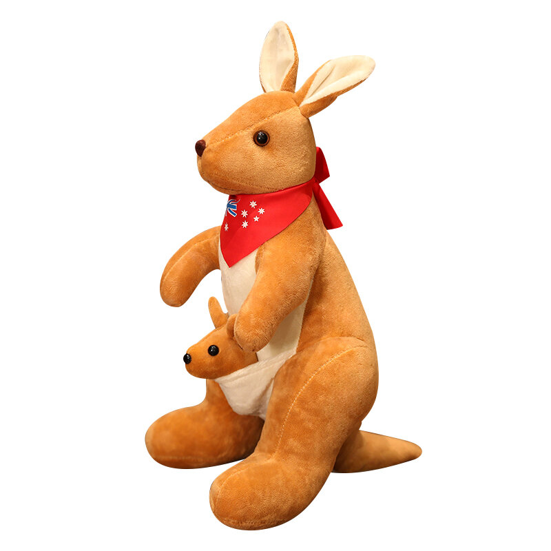 Мультяшный шарф для матери и ребенка, кенгуру, животное, мягкая плюшевая подушка для куклы, кристальная Бархатная ткань, Удобный безопасный Рождественский подарок
